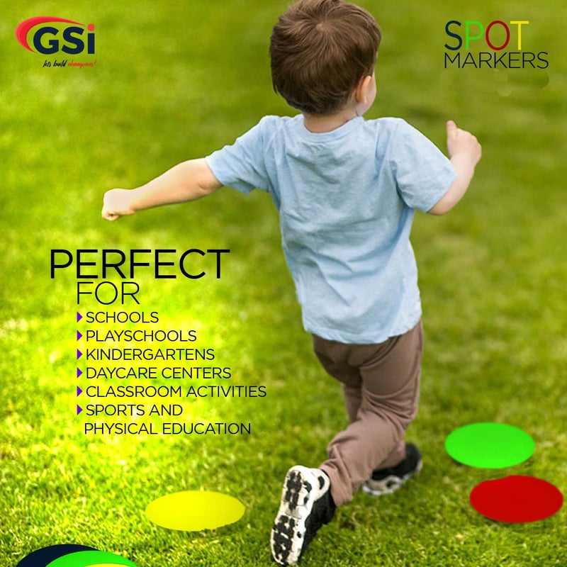 GSi 8" Round TPR Anti-Skid Spot Markers - Non-Toxic, Durable | Variety Pack with 4 Color Options and Alphabet, Number, Combo Variants - Image 5